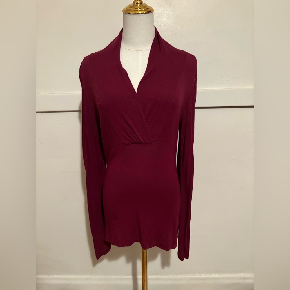 Banana Republic Burgundy Long Sleeve Top